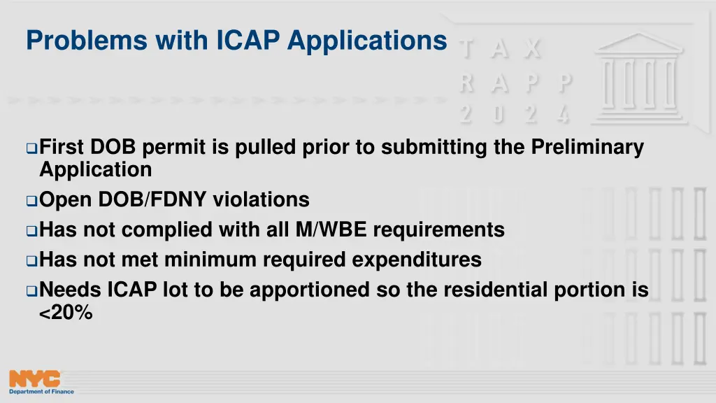 problems with icap applications