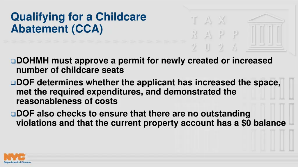 qualifying for a childcare abatement cca