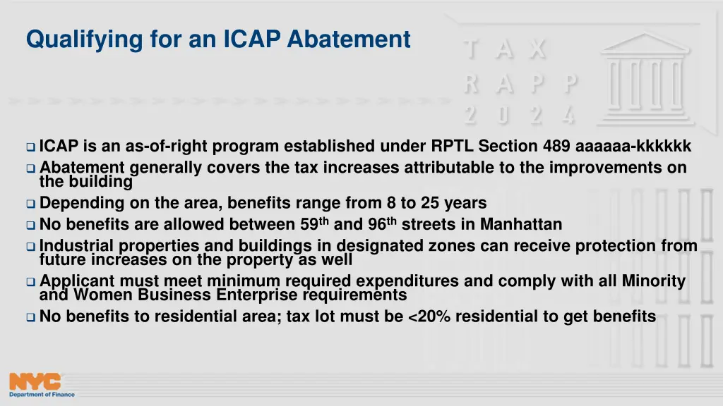 qualifying for an icap abatement