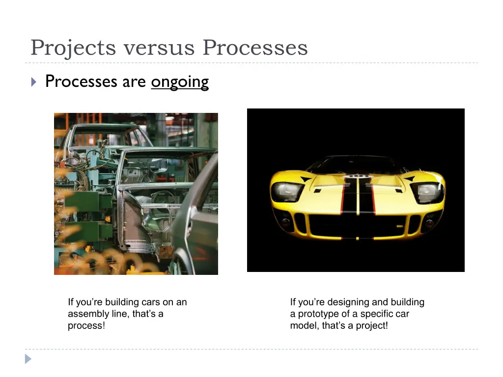 projects versus processes