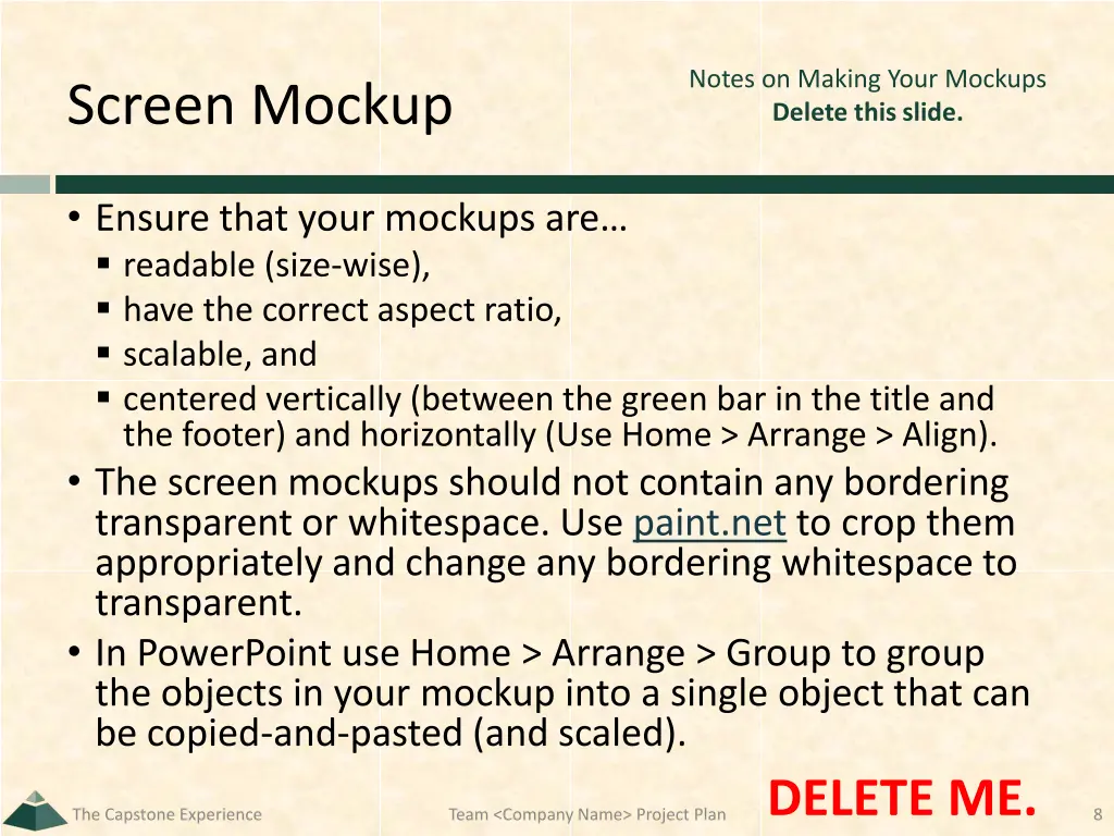 notes on making your mockups delete this slide