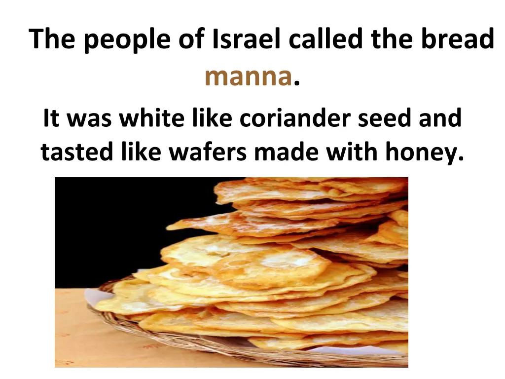 the people of israel called the bread manna