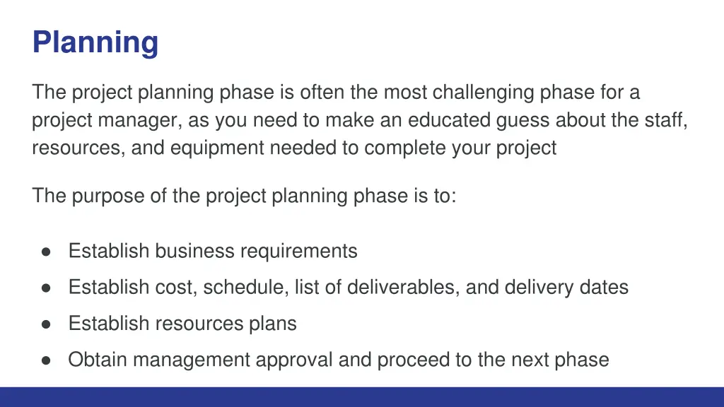 planning