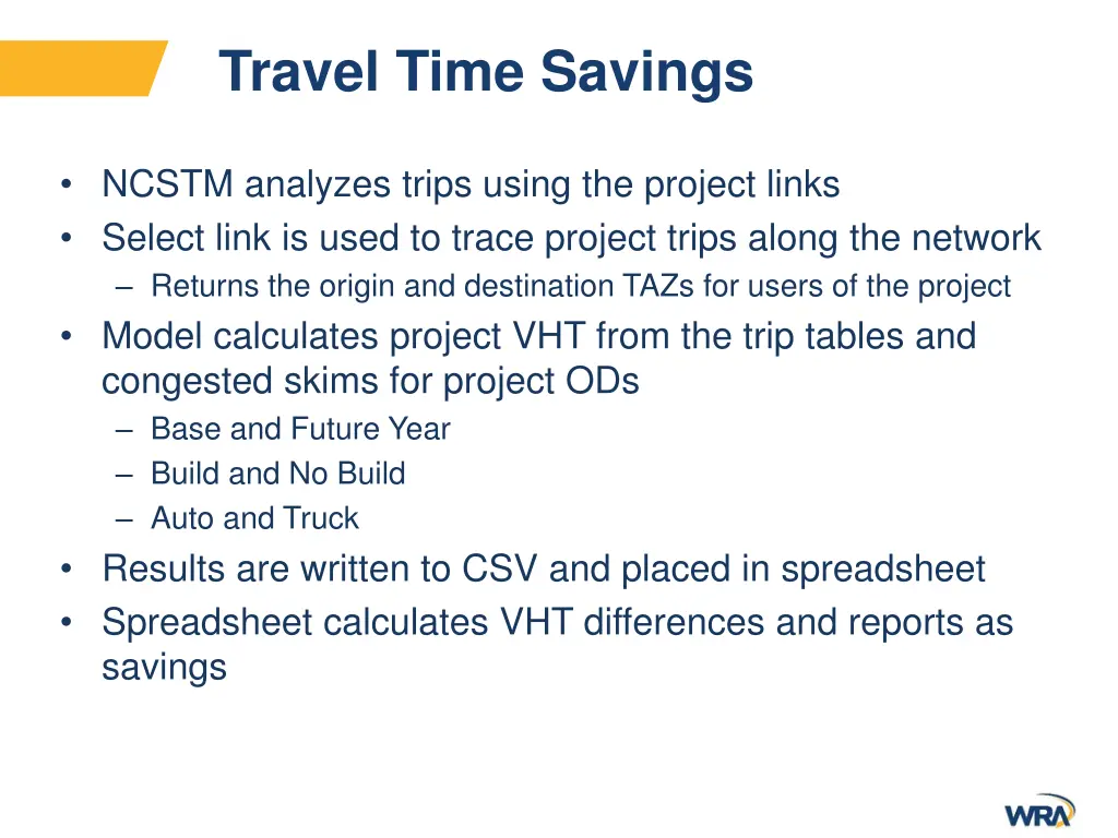 travel time savings