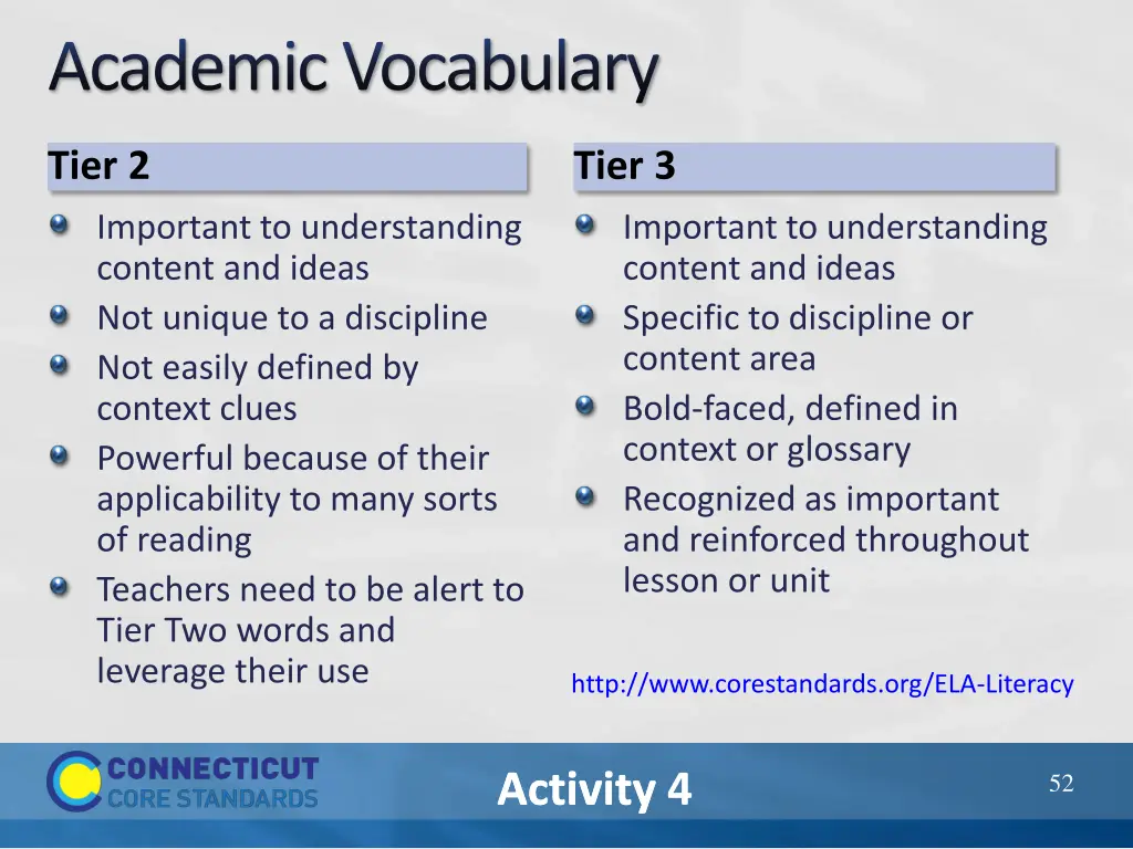 academic vocabulary