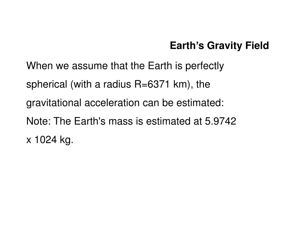 earth s gravity field 2