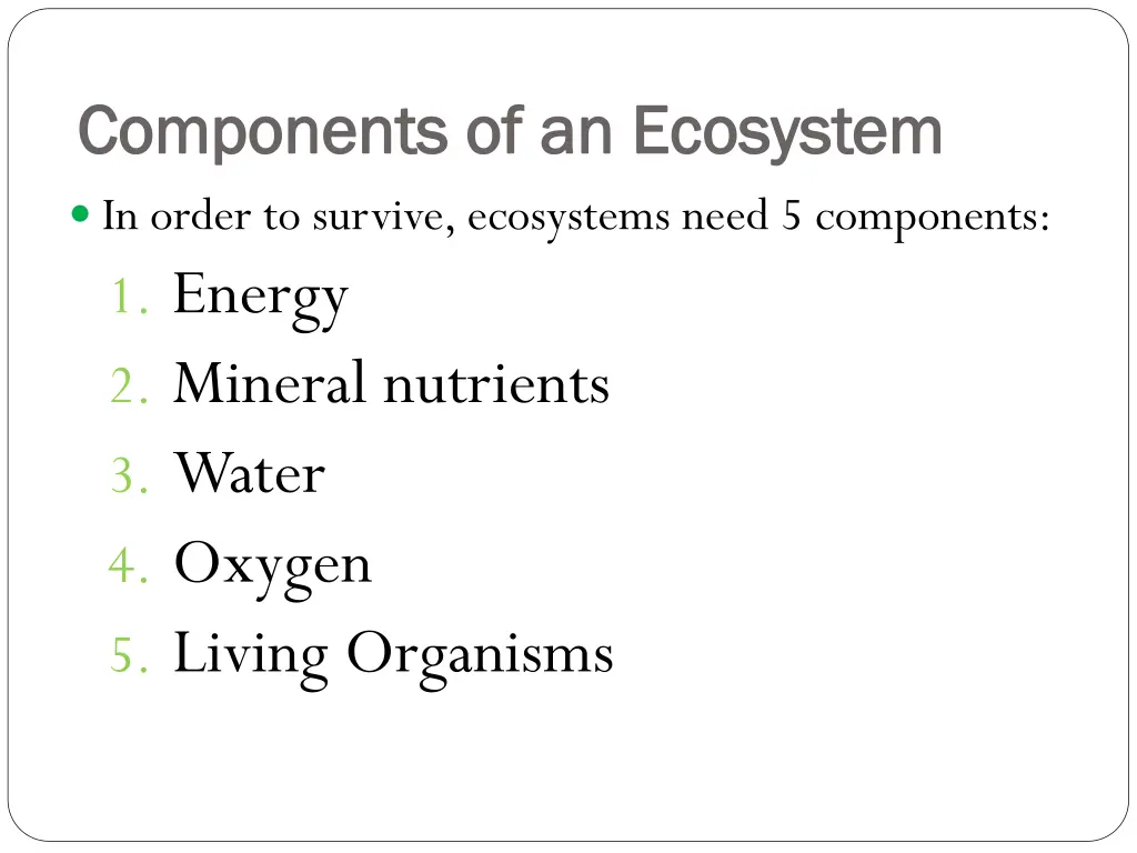 components of an ecosystem components