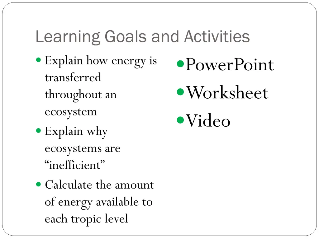 learning goals and activities 1