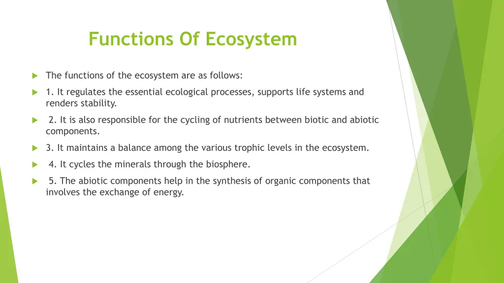 functions of ecosystem