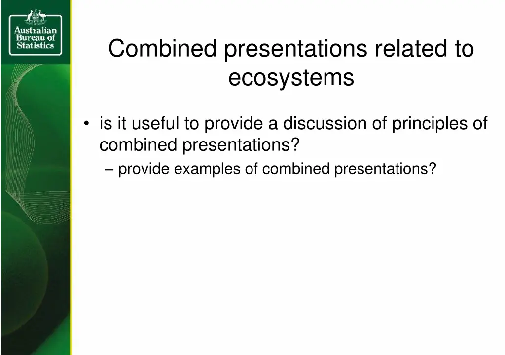 combined presentations related to ecosystems