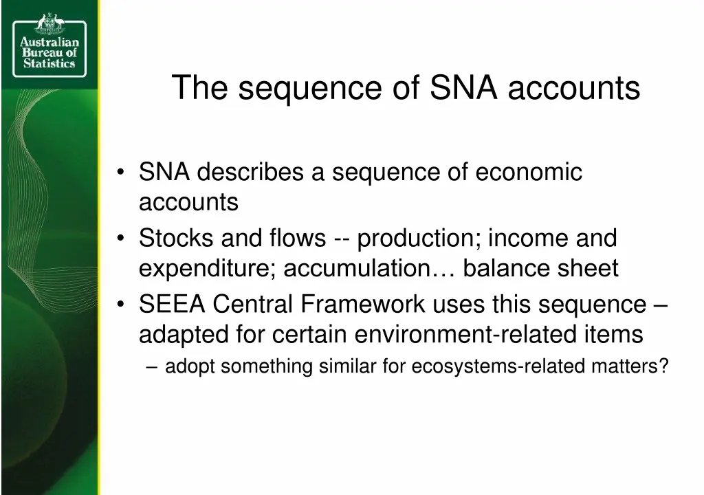 the sequence of sna accounts