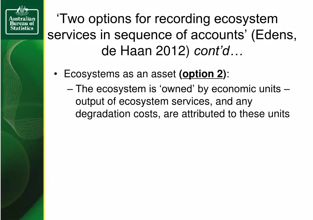 two options for recording ecosystem services 2