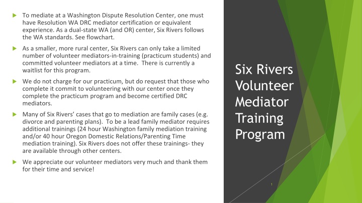 to mediate at a washington dispute resolution