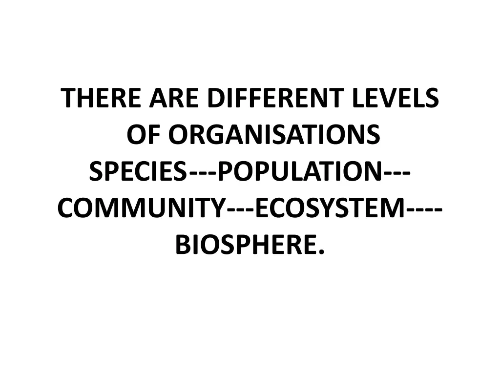 there are different levels of organisations