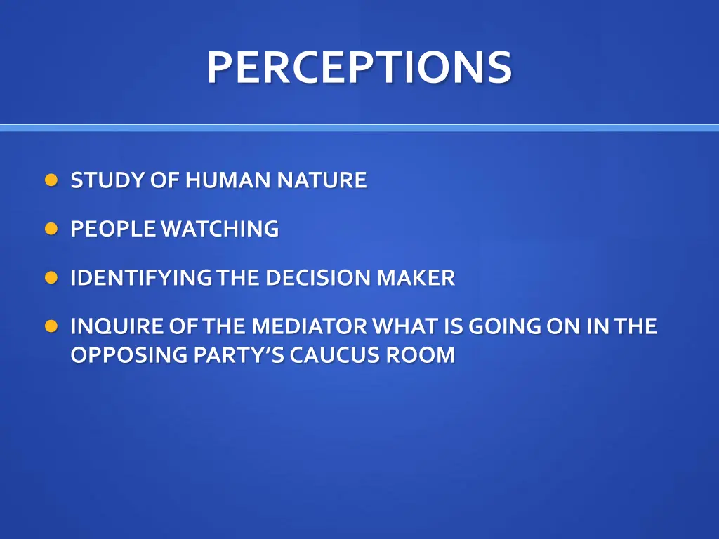 perceptions