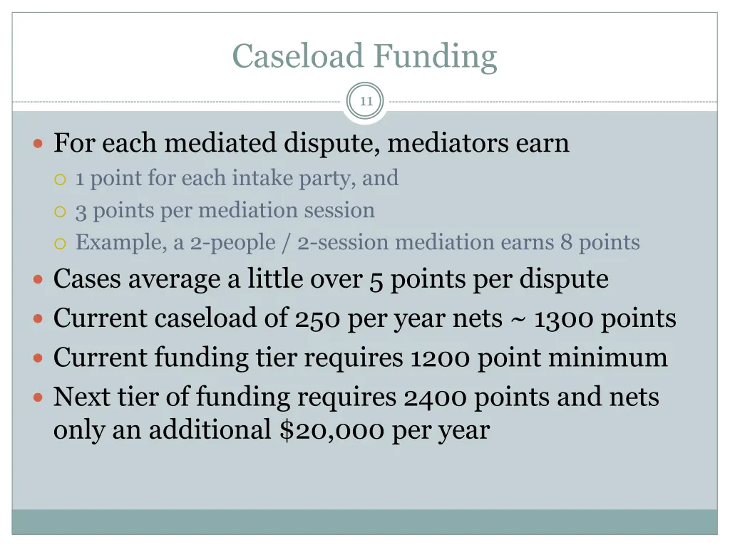caseload funding