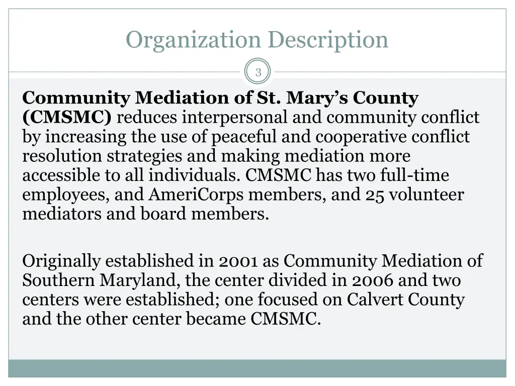 organization description