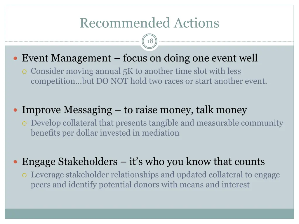 recommended actions 2