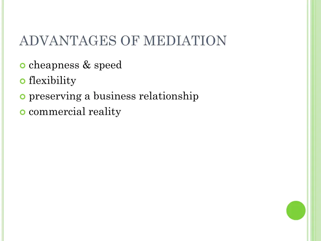 advantages of mediation