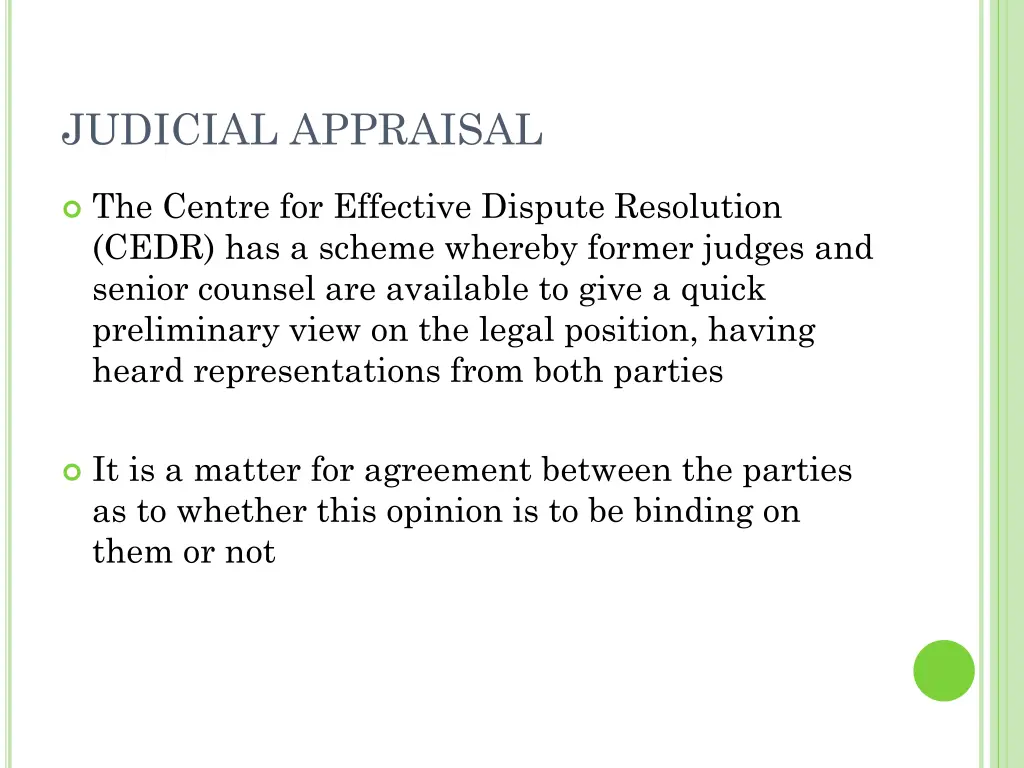 judicial appraisal