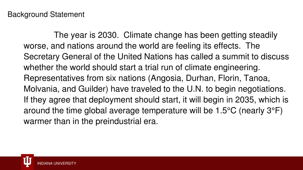 background statement