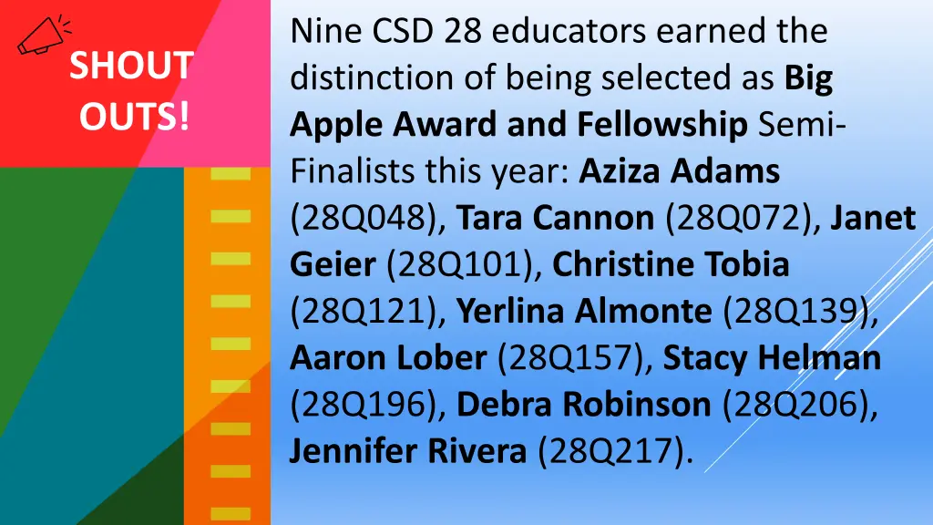 nine csd 28 educators earned the distinction