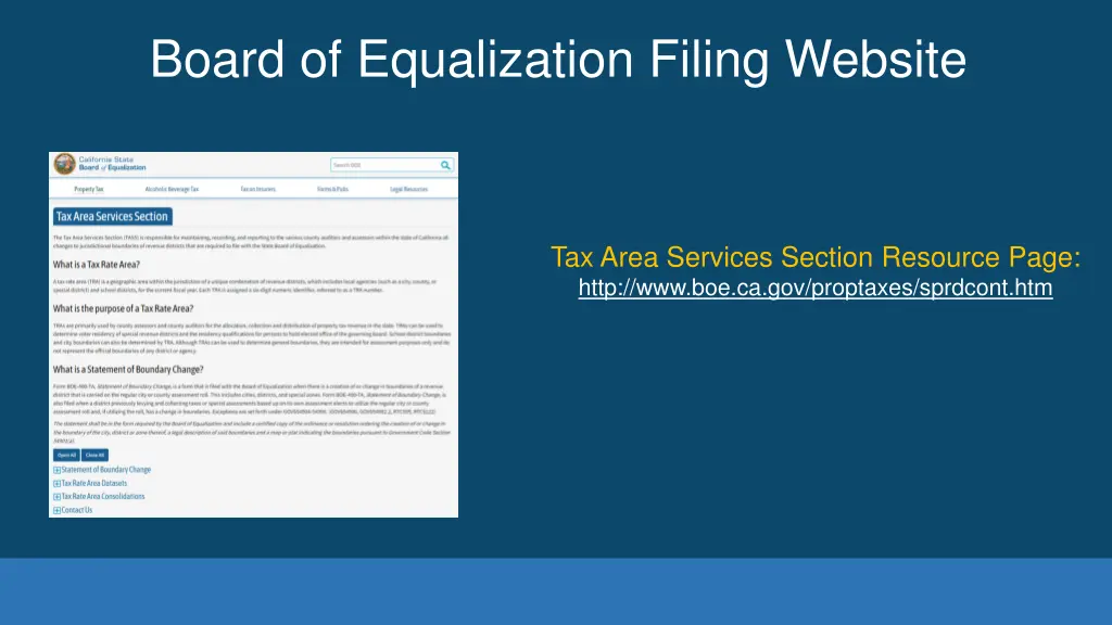 board of equalization filing website