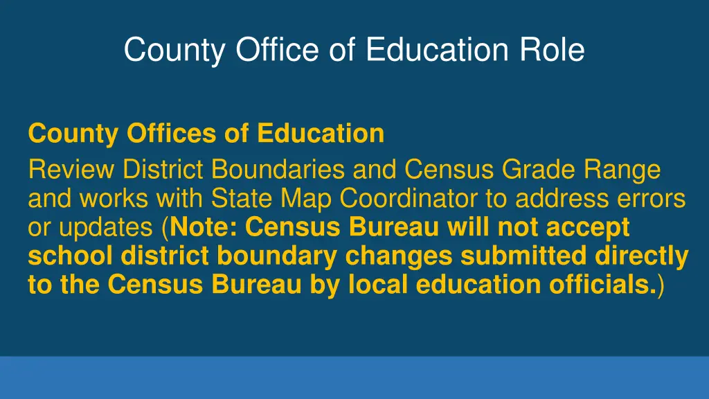 county office of education role