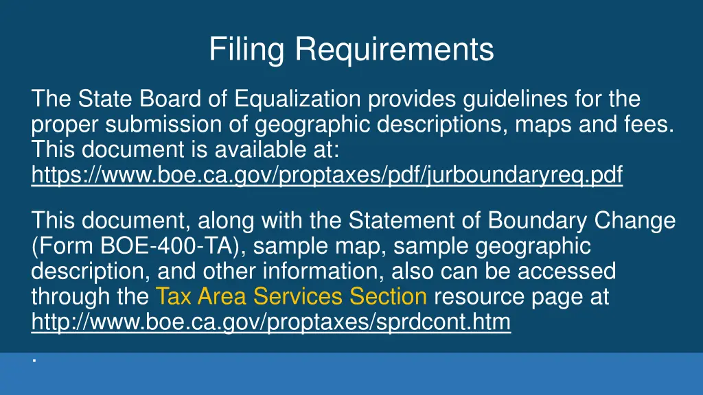 filing requirements