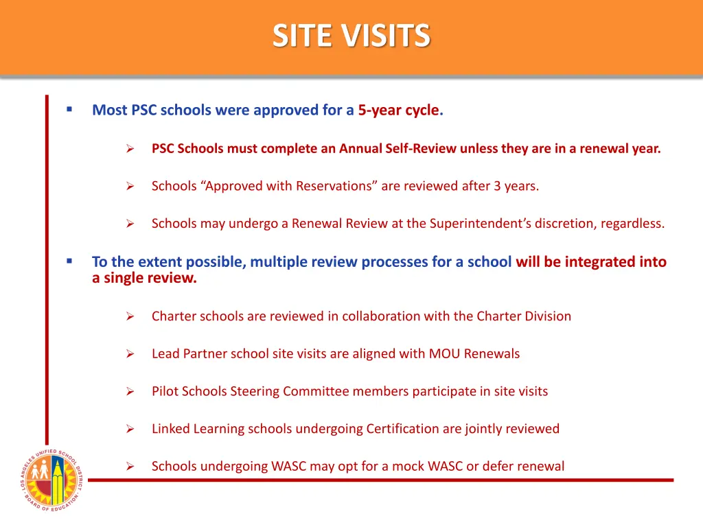 site visits