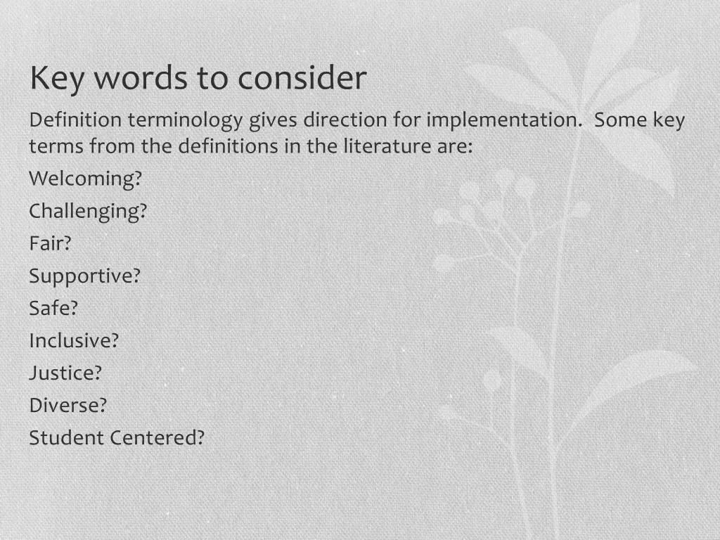 key words to consider