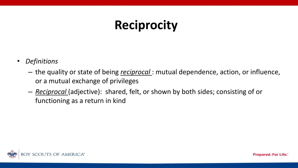 reciprocity
