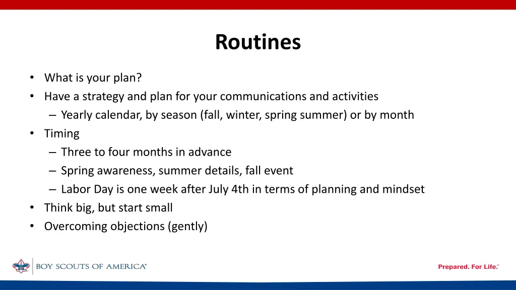 routines
