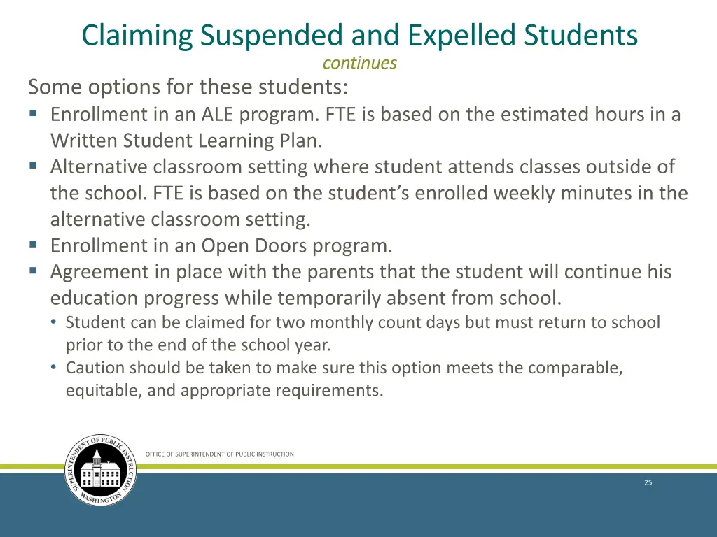 claiming suspended and expelled students 1