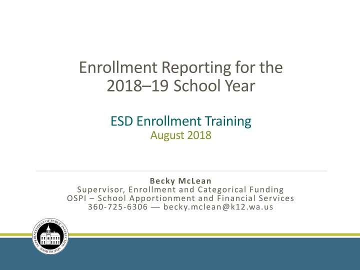 enrollment reporting for the 2018 19 school year