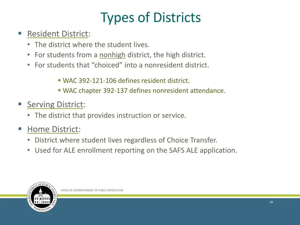 types of districts