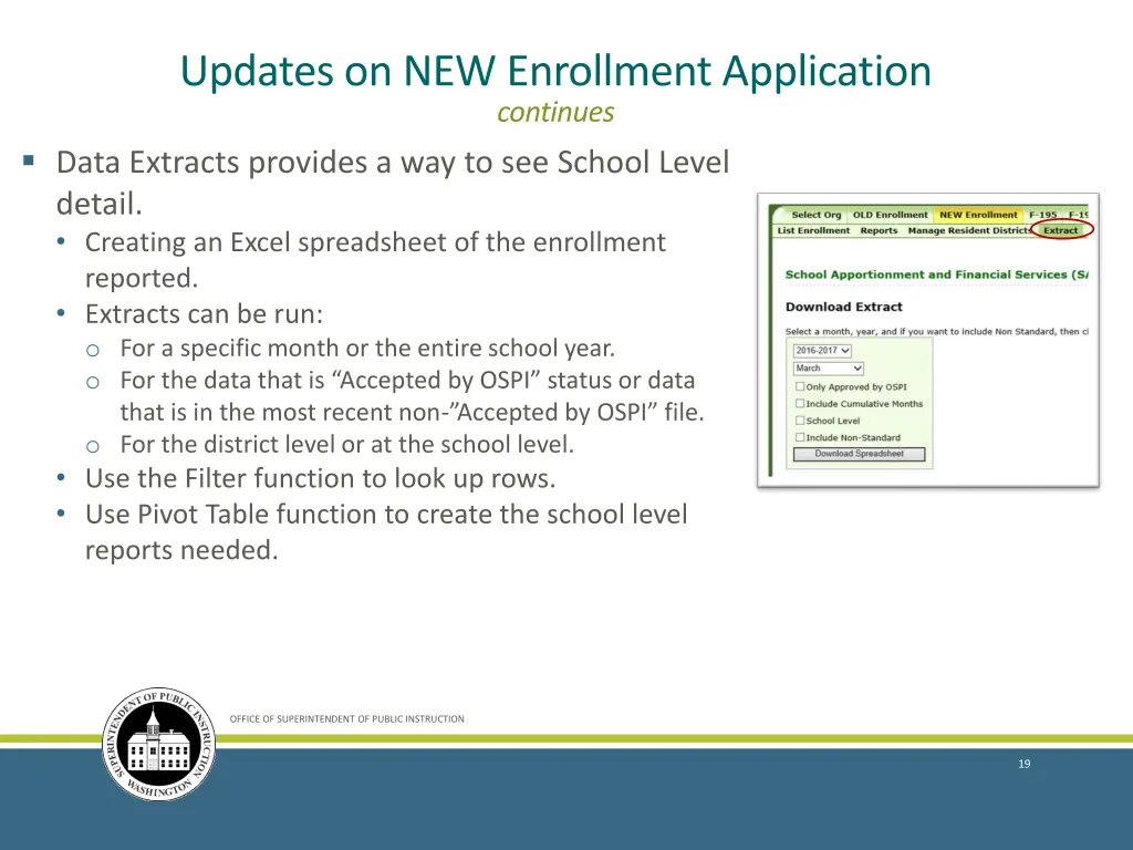 updates on new enrollment application continues
