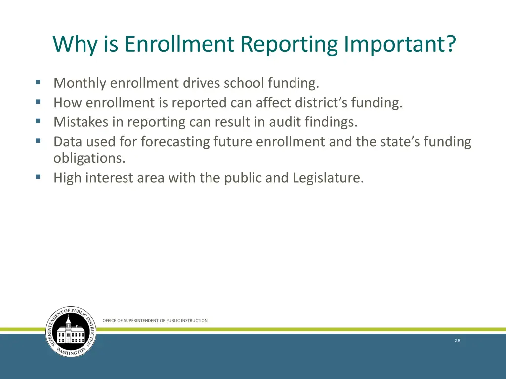 why is enrollment reporting important