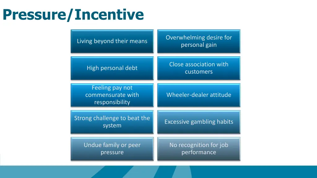 pressure incentive