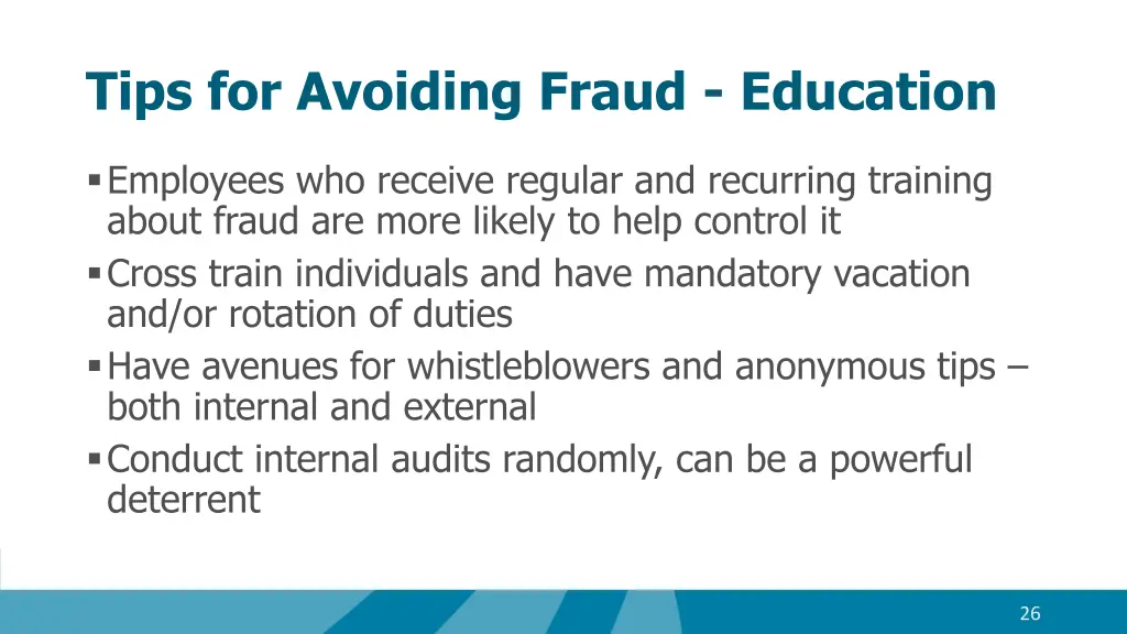 tips for avoiding fraud education