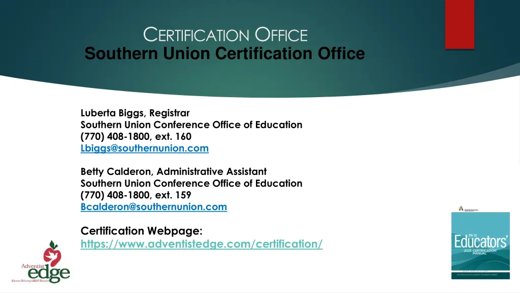 c ertification o ffice southern union