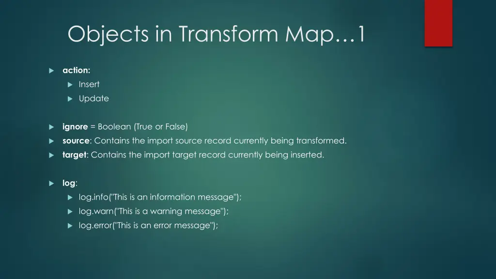 objects in transform map 1