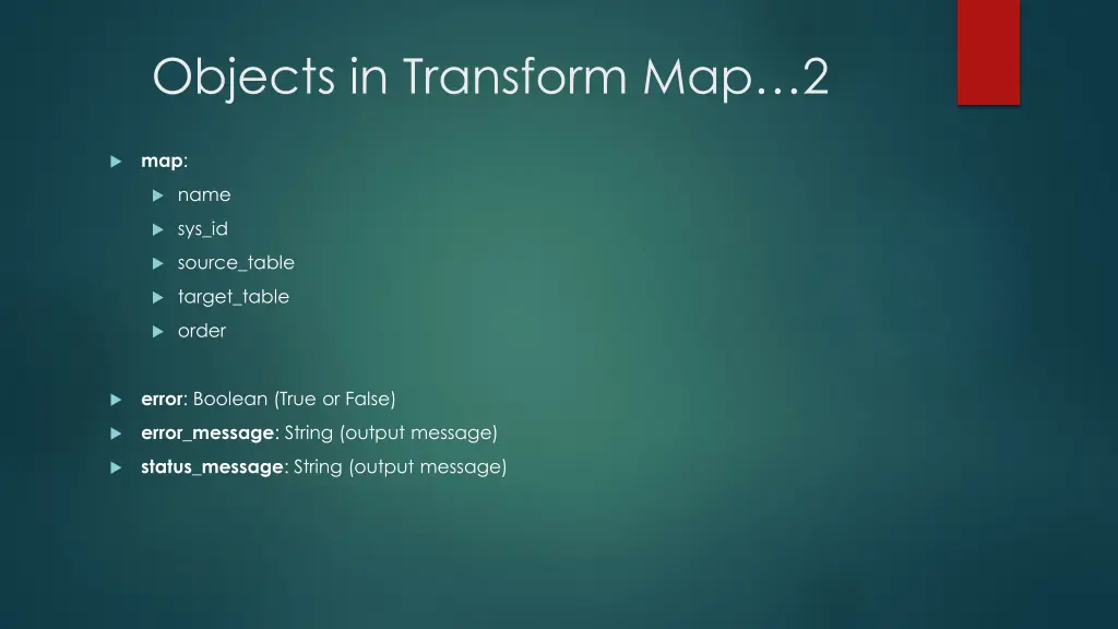 objects in transform map 2