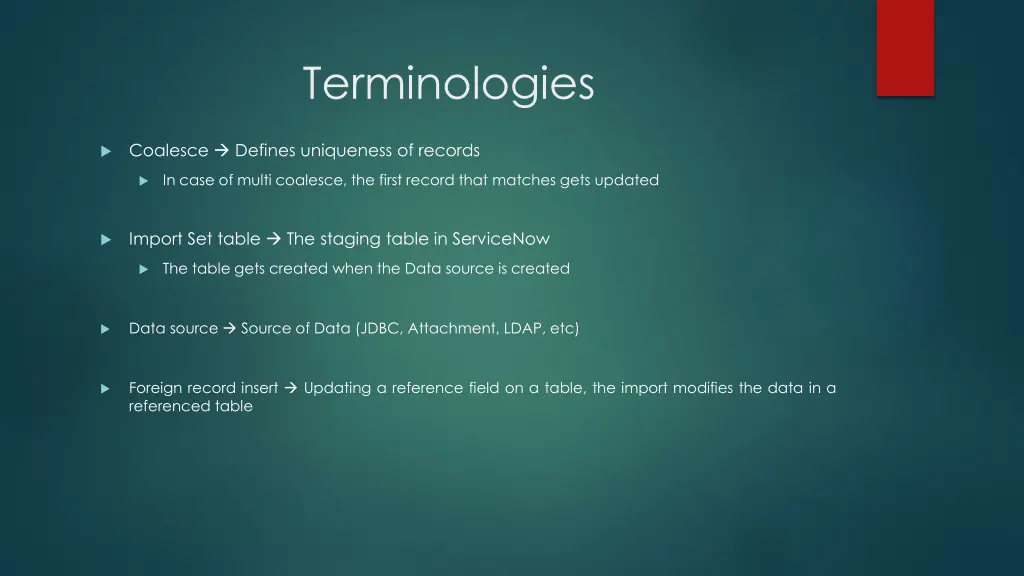 terminologies
