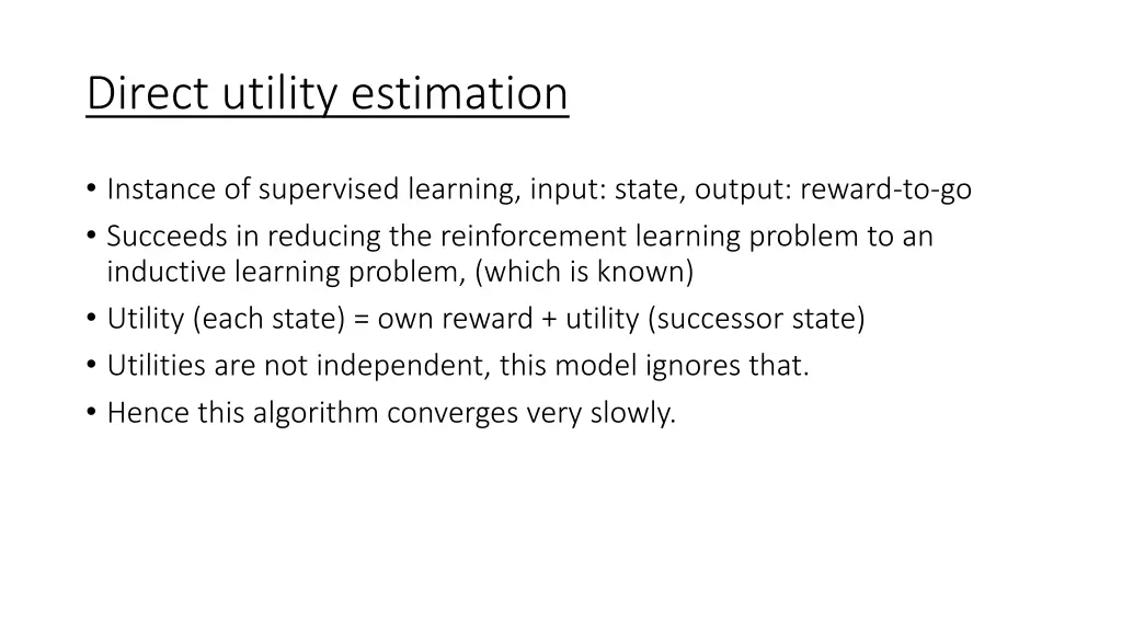 direct utility estimation