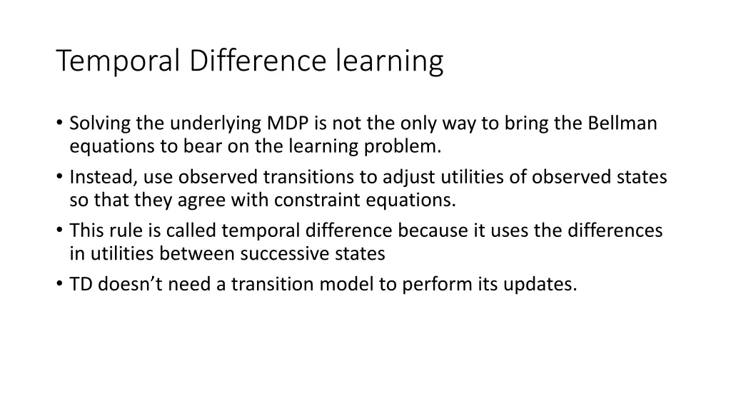 temporal difference learning