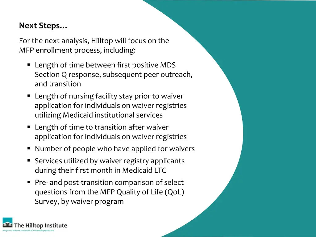 next steps