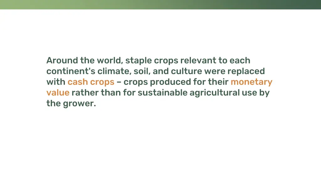around the world staple crops relevant to each