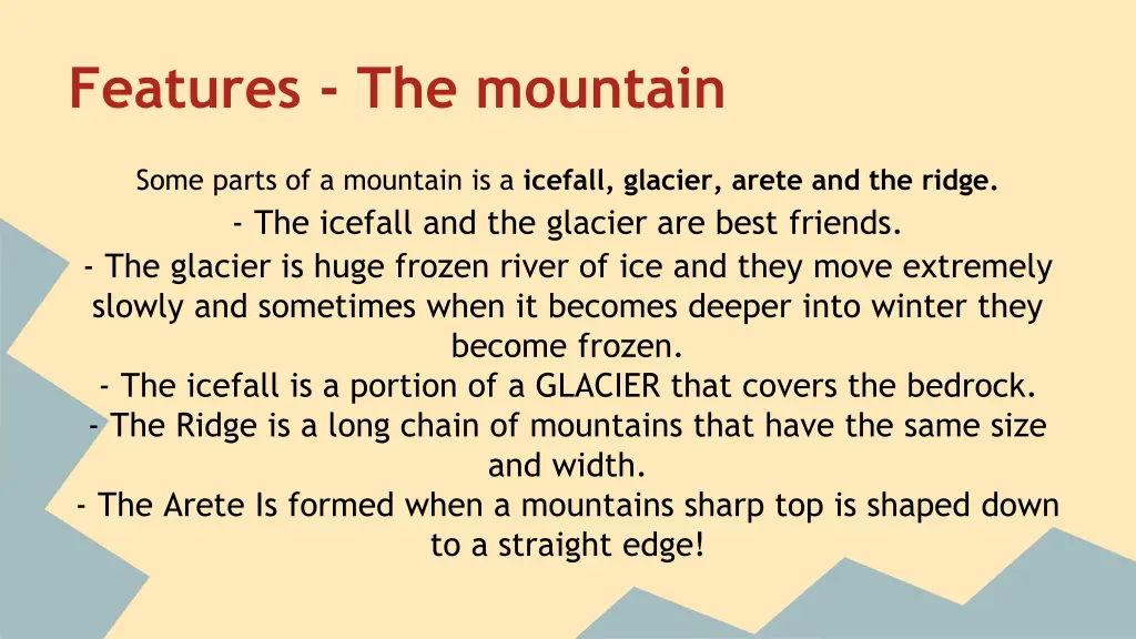 features the mountain