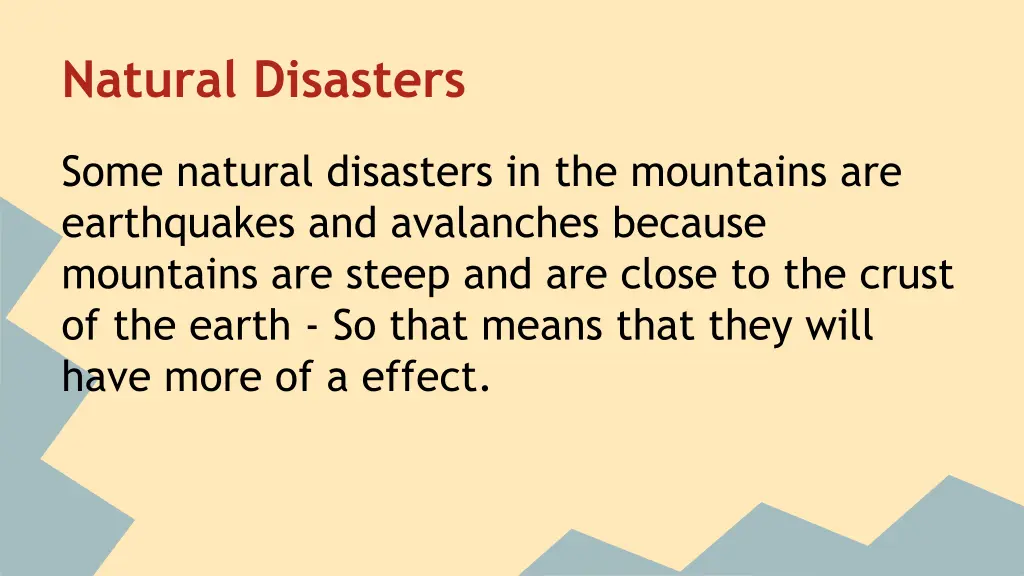 natural disasters